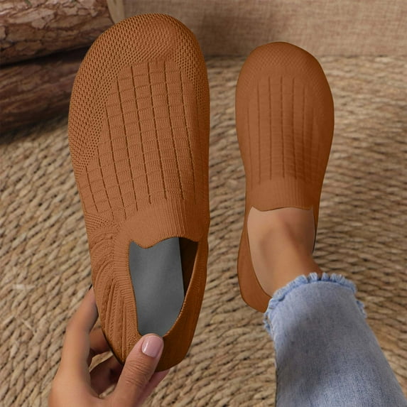 Women's Fashionable Casual All-Match Round Toe Solid Color Spring And Summer Comfortable Flat Sandals Loafers Coffee Women Sandal