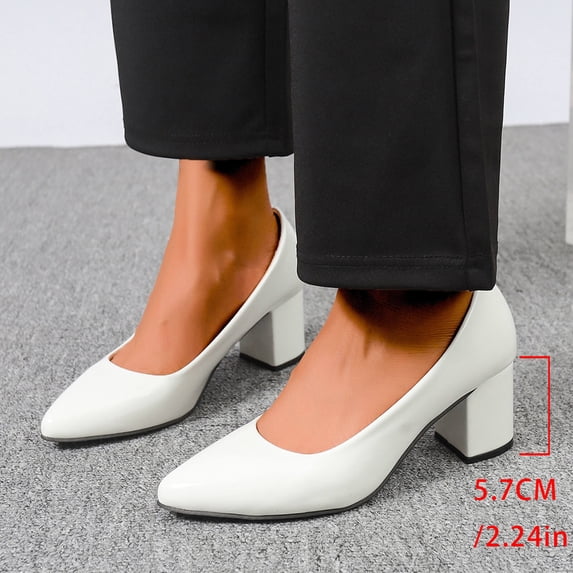 Women's Fashionable Casual Comfortable Plus Size Work Shoes Solid Color Pointed Toe Heel Block Heel High Heels Slingback Kitten Heels Pointed
