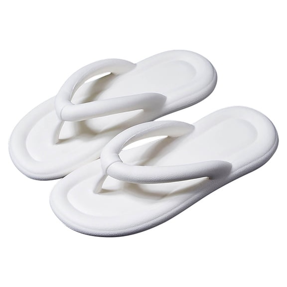 Women's Fashionable Casual Flip Flops Soft Sole Lightweight Thong Outdoor Wear Home Beach Slippers White Women Sandal