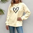 thumbnail image 1 of Women's Fashionable Casual Long Sleeve Printed Pullover Sweatshirt Blessed Design Comfort Top for Women Loose Fit Streetwear,Beige,M, 1 of 5