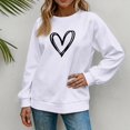 thumbnail image 1 of Women's Fashionable Casual Long Sleeve Printed Pullover Sweatshirt Blessed Design Comfort Top for Women Loose Fit Streetwear,White,XL, 1 of 5
