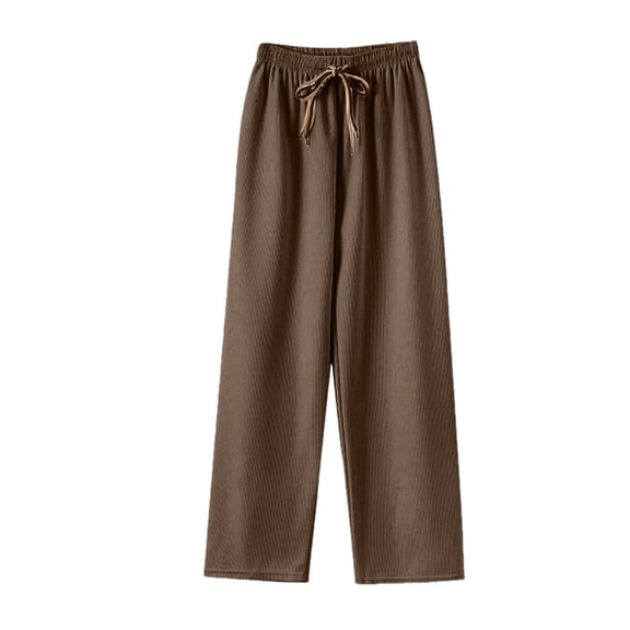 Women's Fashionable Casual Loose Fleece Lined Long Pants for Cozy and Stylish Cold Weather Use,Brown,One Size