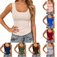 thumbnail image 1 of Women's Fashionable Casual Ribbed Solid Color Sleeveless Top 3x Top, 1 of 4