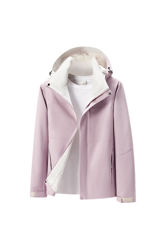 Women's Fashionable Casual Solid Color Outdoor Mountaineering Suit Windbreaker Jacket