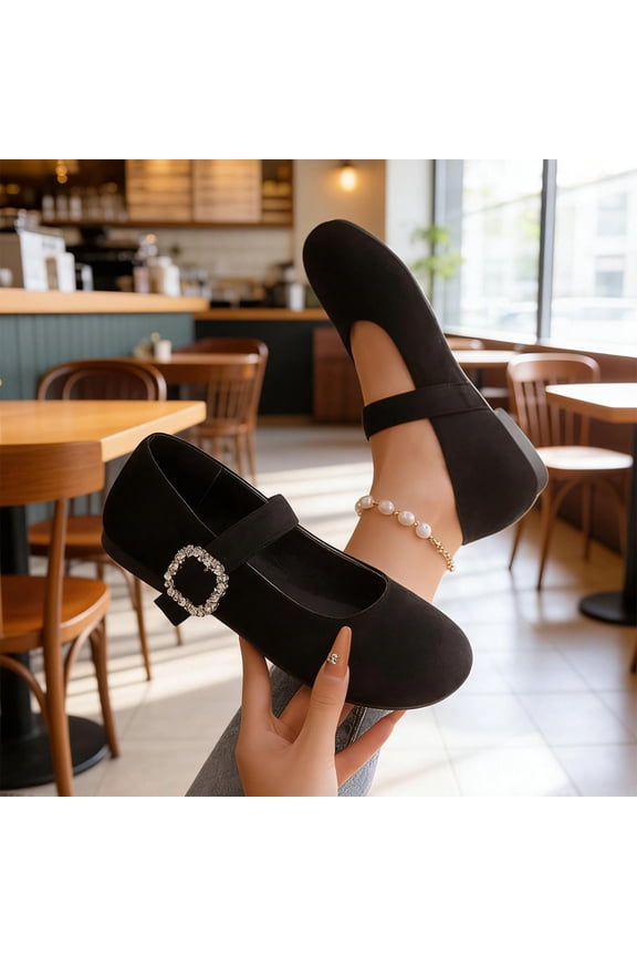 Women's Fashionable Casual Summer Solid Color Comfortable Shoes With Soft Sole Moccasins Shoes Mary Jane Shoes Women Senior Front Women's Gifts