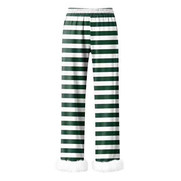 Women's Fashionable Casual Trousers with Striped Print, Stylish and Trendy Pants for Daily Wear, Casual Outfits, and Women's Fashion Apparel,Army Green,L