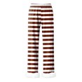 thumbnail image 1 of Women's Fashionable Casual Trousers with Striped Print, Stylish and Trendy Pants for Daily Wear, Casual Outfits, and Women's Fashion Apparel,Light Brown,2XL, 1 of 4