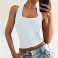 thumbnail image 1 of Women's Fashionable Casual U-Neck Solid Color Tank Top for Everyday Summer and Basic Layering,White,L, 1 of 5