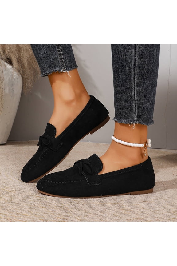 Women's Fashionable Casual Versatile Loafers Shallow Opening Breathable Solid Color Flat Soft Sole One-Foot Shoes Classic Clog Senior Front Gifts