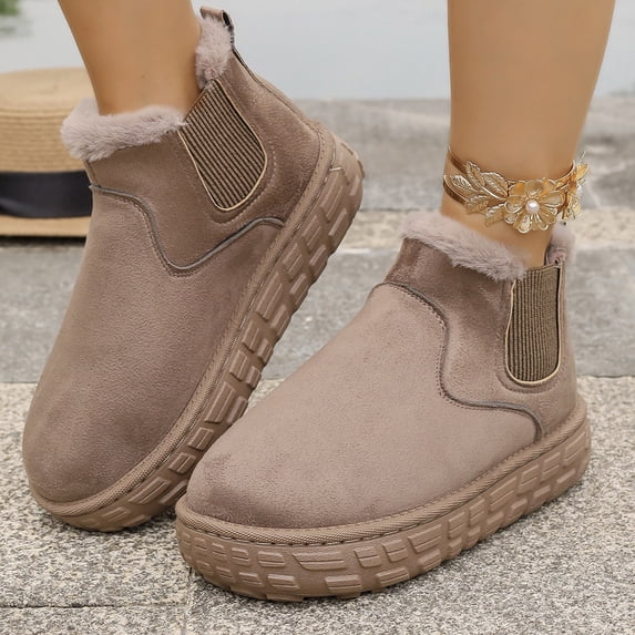 Women's Fashionable Casual Versatile Plus Size Fleece Lined Thick Warm Winter Snow Boots For All Day Comfort Style