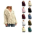 thumbnail image 1 of Women's Fashionable Color Layered Decorative V Neck Long Sleeve Shirt Cardigan Sweaters for Women, 1 of 2