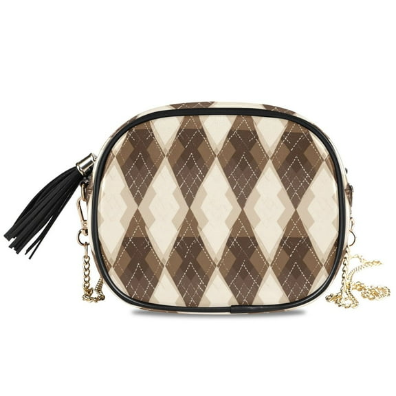 Women's Fashionable Crossbody Chain Shoulder Bag Brown