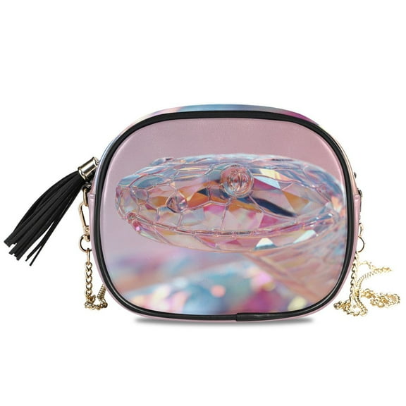 Women's Fashionable Crossbody Chain Shoulder Bag Crystal Snake