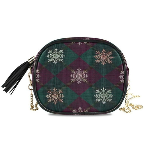 Women's Fashionable Crossbody Chain Shoulder Bag Digital Snowflakes