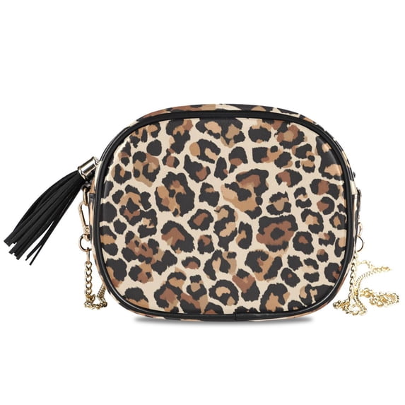 Women's Fashionable Crossbody Chain Shoulder Bag Leopard Print
