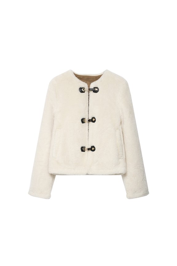 Women's Fashionable Double-Sided Rope Knot Long-Sleeved Jacket, A Unique and Stylish Choice for Casual Wear,White,XS