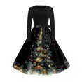 thumbnail image 1 of Women's Fashionable and Elegant Winter Long-sleeved Christmas Tree Print Dress for Holiday Parties and Casual Wear, Stylish Women's Seasonal Dress,Gray,2XL, 1 of 4