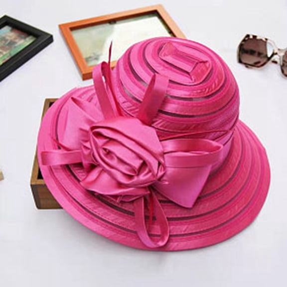 Women's Fashionable Flower Design Sun Beach Fisherman's Bucket Hat for Shielding