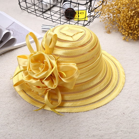 Women's Fashionable Flower Design Sun Beach Fisherman's Bucket Hat for Shielding