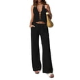 thumbnail image 1 of Women's Fashionable High-End Backless Slim Fit Sleeveless Vest And Trouser Set, Size S-2XL, 1 of 4