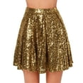 thumbnail image 1 of Women's Fashionable High Waist Pleated Sequin Short Skirt Loose Fit Solid Color Design, 1 of 6