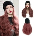 thumbnail image 1 of Fashionable Hooded Wig Knit Hat for Women Featuring Long Curly Hair for Everyday Use in Multiple Colors, 1 of 7