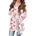 thumbnail image 1 of Women's Fashionable Loose-Fit Casual Cardigan with Christmas Print Mid-Length Coat for Holiday Outfits and Comfortable Wear,Watermelon Red,L, 1 of 6