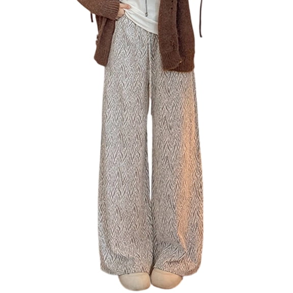 Women's Fashionable Loose Wide-Leg Trousers with Long Length for Chic and Comfortable Daily Use,Light Brown,S