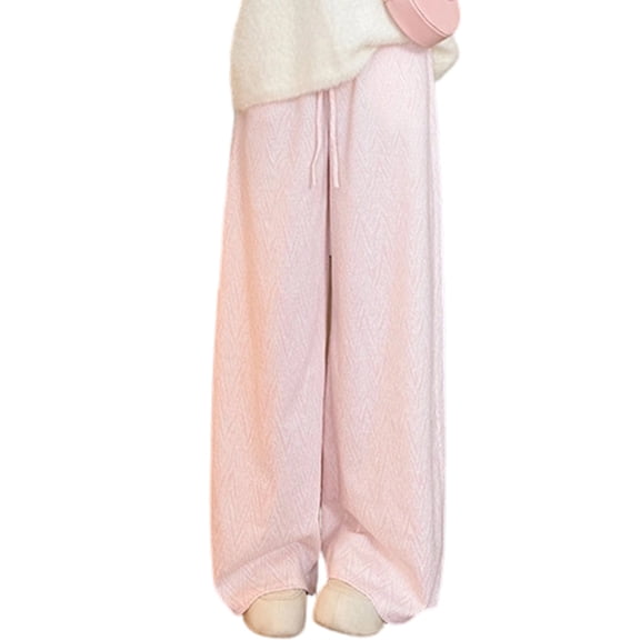 Women's Fashionable Loose Wide-Leg Trousers with Long Length for Chic and Comfortable Daily Use,Light pink,S