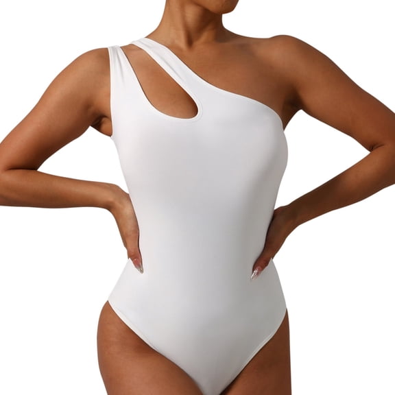 Women's Fashionable One Side Cutout Strapless Triangle Bodysuit Flounce Jumpsuit Necks Body Woman Outfit Womens Pantsuits for Wedding Guest Flight Jumpsuit Women Stripes And Jumpsuit New Years Eve