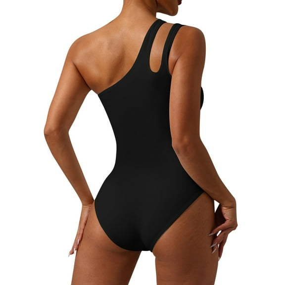 Women's Fashionable One Side Cutout Strapless Triangle Bodysuit