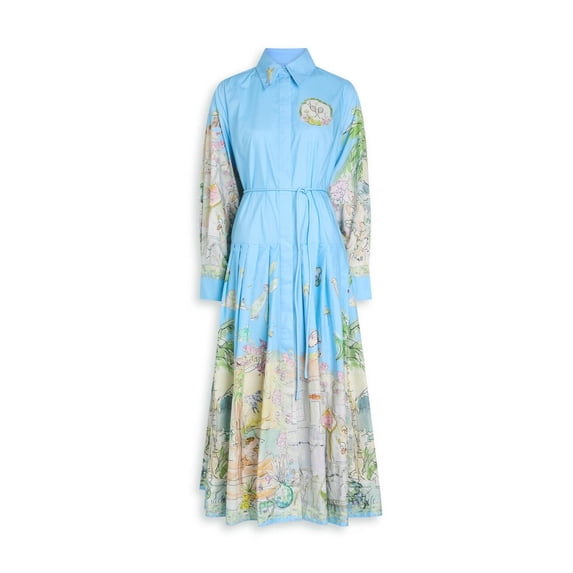 Women's Fashionable Personalized Printed Short-Sleeve Casual Loose Puff-Sleeve Dress