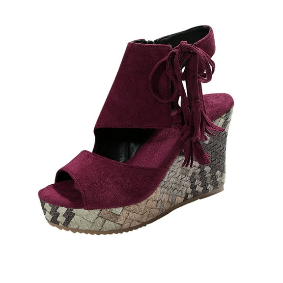 Women's Fashionable Plain Color High Wedge Heels Summer Sandals Casual Comfortable Platform Sandals Female All-match Peep Toe High Heels Shoes for Daily Wear