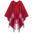 thumbnail image 1 of Women's Fashionable Retro Style Vintage Pattern Tassel Poncho Shawl Cape (Series1-pink), 1 of 2
