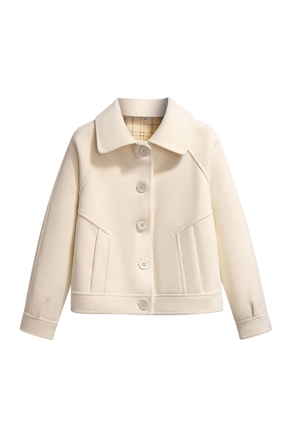 "Women's Fashionable Short Wool Blend Jacket Versatile Casual Coat For All Seasons" winter coats for women