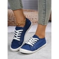 thumbnail image 1 of Women‘s Fashionable Soft And Comfortable Classic Outdoor Round Toe Lace-up Flat Canvas Casual Sneakers, 1 of 7