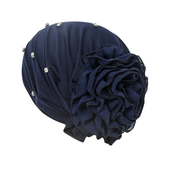 Women's Fashionable Solid Color Striped Bow Headscarf Ladies A Hat