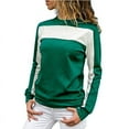 thumbnail image 1 of Women's Fashionable Stitching Sports-Style Long-Sleeved Round Neck T-shirt, 1 of 1