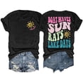 thumbnail image 1 of Women's Fashionable Summer Double Printed Round Neck Short Sleeved Holiday Casual T Shirt Top Mothers Day Tshirt, 1 of 2