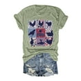 thumbnail image 1 of Women's Fashionable Summer Double Printed Round Neck Short Sleeved Holiday Casual T Shirt Top, 1 of 3