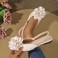 thumbnail image 1 of Women's Fashionable Versatile Plus Size Pointed Toe Flats-Solid Color Floral Closed Toe Sandals Beige 36, 1 of 9