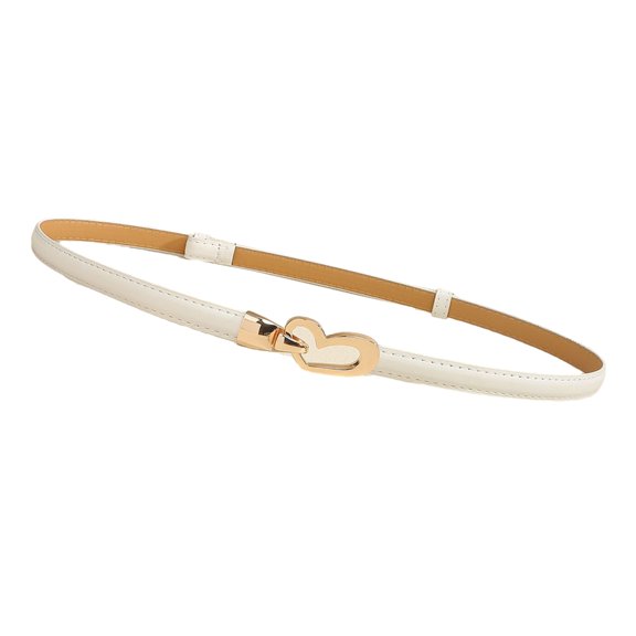 Women's Fashionable Waistband Heart Embellished Adjustable Belt Soft PU Sash Stylish Dress Accessory