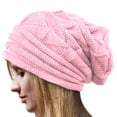 thumbnail image 1 of Women's Fashionable Warm Knitted Small Woolen Hat Casual Daily Wear,Pink,One Size,Dailypoc, 1 of 3