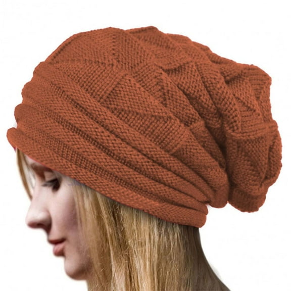 Women's Fashionable Warm Knitted Small Woolen Hat Casual Daily Wear,Watermelon red,One Size,Dailypoc