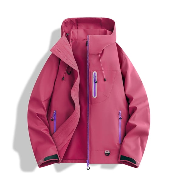 Women's Fashionable and Comfortable Outdoor Windproof and Waterproof Jacket Hot Pink S
