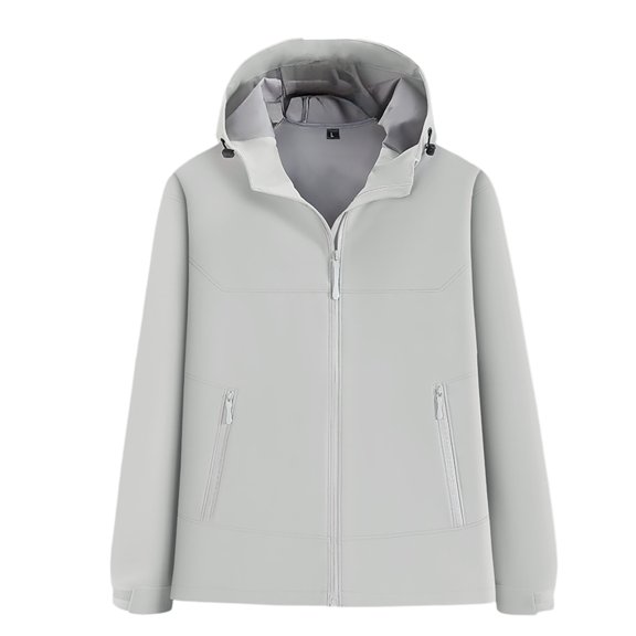 Women's Fashionable and Comfortable Outdoor Windproof and Waterproof Jacket Light Gray XXXL
