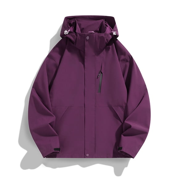 Women's Fashionable and Comfortable Outdoor Windproof and Waterproof Jacket Purple XL