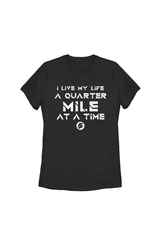 Women's Fast & Furious Live Quarter Mile Graphic Tee Black Small
