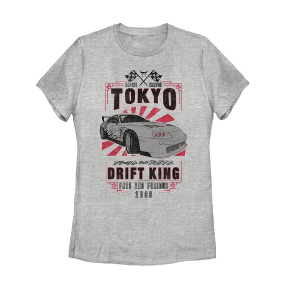 Women's Fast & Furious Tokyo Drift King Graphic Tee Athletic Heather 2X Large