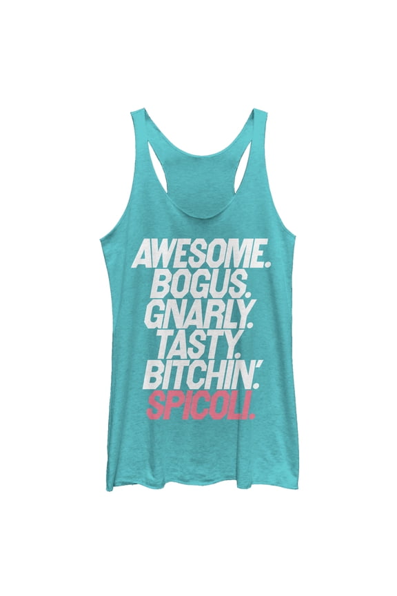 Women's Fast Times at Ridgemont High Spicoli Slang Racerback Tank Top Tahiti Blue X Large